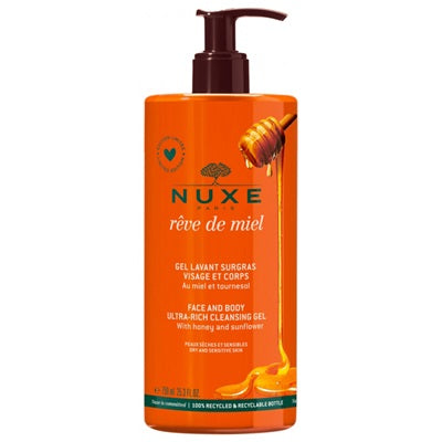 [ニュクス]レーブドミエル フェイス ＆ ボディ ジェル ソープ（乾燥肌、敏感肌用）750ml [NUXE]REVE DE MIEL GEL LAVANT SURGRAS VISAGE ET CORPS