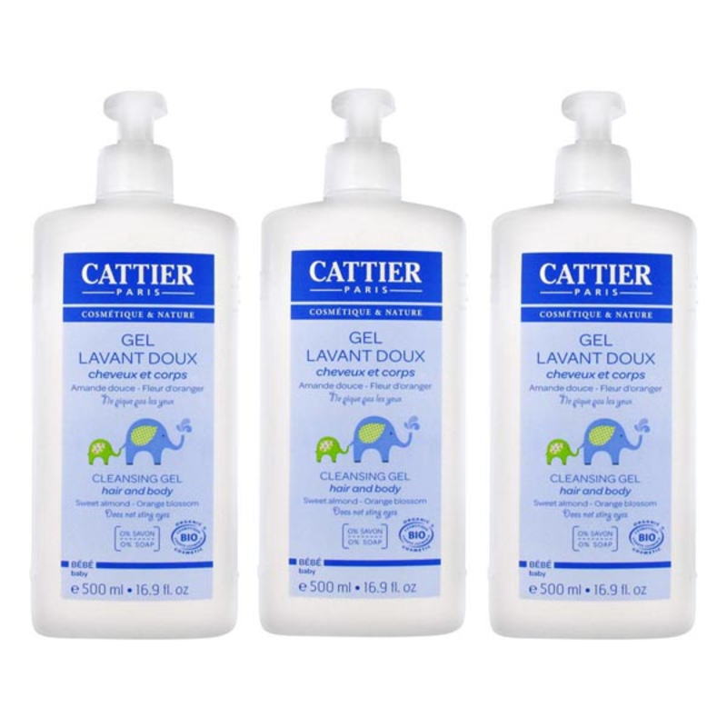 [カティエ] ジェルソープ ベビー用お得サイズ 500ml 3本セット -[CATTIER] GEL LAVANT DOUX (BEBE) 500ml 3pc